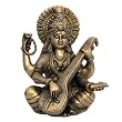 Collectible Figurines Hindu Religious Statue Brass Sculpture of Goddess Saraswati 6 inches