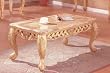 Traditional Coffee Table in Antique White Finish with Marble Top By Coaster Furniture