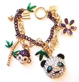 Luxury Crystal Panda Bamboo Bracelet ~