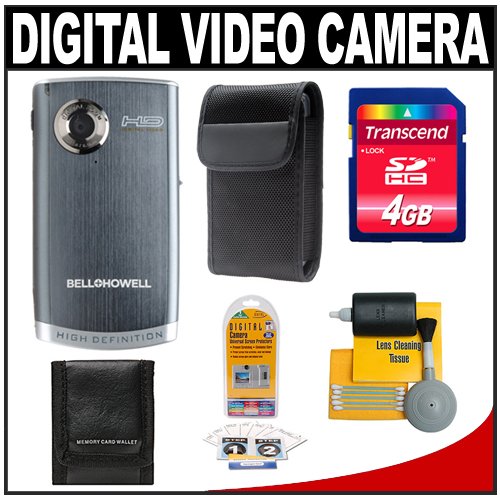 Bell And Howell DV600 HD High Definition Digital Video Camcorder/ Still Camera with Flip Charcoal Gray with 4GB Card + Accessory Kit