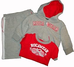 Rocawear Infant Boys 3 Pc. Outfit Hoodie, Sweatpants & Onsie 3/6 Months