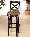 27.75H Messena Brown Finish Swivel Counter Stool