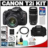 Canon EOS Rebel T2i Digital SLR Camera & 18-55mm IS Lens + EF 75-300mm III  ....