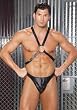 Leather Adjustable Harness (Black;Men's One Size)