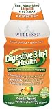 Wellesse Digestive 3-in-1 Health Daily Liquid Formula with Fiber, Prebiotics, Aloe Vera, Sugar Free, 16-Fluid Ounce