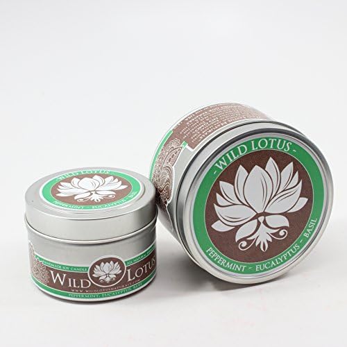 Wild Lotus Naturals Soy Candle Peppermint, Eucalyptus, Basil 8 Ounce Tin