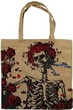 Grateful Dead Tote Bag~ Bertha Skull and Roses ~ Measures: 16 Wide, 16 Tall, 7 Deep.