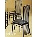 Set of 2 Glossy Black Italian Style High Back Dining Chairs