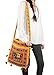 Tribe Azure Hobo Cross Body Elephant Messenger Shoulder Bag Mirror Embroidered Roomy Women Purse Tote Colorful Casual Everyday Hippie Boho (Mustard)