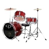 Best Price GP Percussion GP50WR Complete Junior Drum Set (Wine Red, 3-Piece Set)