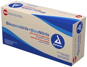 Dynarex Nitrile Exam Glove (non-latex) Powder Free - Large, 100 Count (Pack of 10)