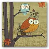 Awesome Owls I by Paul Brent 8x8 Art Print Poster