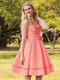 Coral Taffeta Cocktail Dress