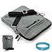 Hydei Edition Silver Grey Nylon Carrying Case with Removable Shoulder Strap for Motorola XOOM Tablet, Samsung Galaxy 10.1-inch Tablet, HP Touchpad Tablet, and Apple iPad 1 and 2 + SumacLife TM Wisdom Courage Wristband