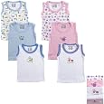 Luvable Friends Sleeveless Tee Tops, 3 Pack, White, 12-18 Months