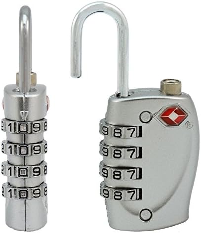 MGM All Metal 4-dial TSA Approved Lock for Luggage, Lockers, Bikes(silver)