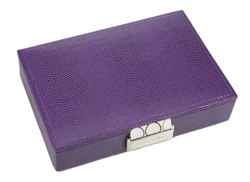 Purple mini Stackers Jewelry Box Top Lidded Tray Storage for Charms Beads Earrings & Chains