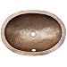 Houzer HW-ELI1EF Hammerworks 6-Inch Oval Deep Lavatory Sink with Overflow, Antique Copper