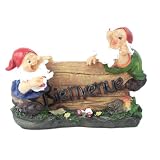 stortle - nain de jardin bienvenue - 22cm - resine