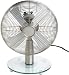Bionaire BTF1616TG-U Brushed-Nickel 12-Inch 3-Speed Oscillating Table Fan with Glass Base