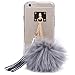 IPhone 6 plus/6S plus Case [5.5 inch] , DDLBiz(TM) Rhinestone Soft Transparent TPU Protect Phone With Fur Ball For iPhone 6 plus/6S plus 5.5 Inch