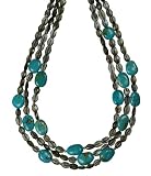 14k Yellow Gold Faceted Labradorite and Stabilized Turquoise Necklace, 17-19"
