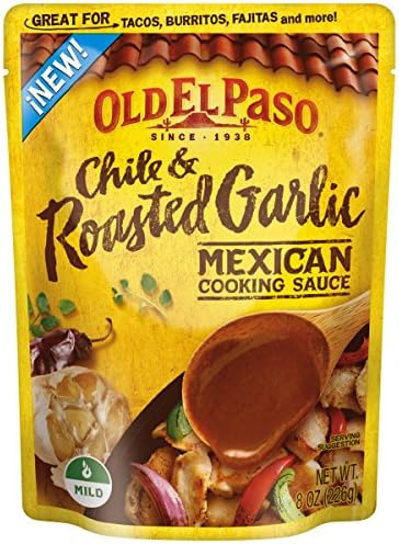 Old El Paso Chile & Roasted Garlic Mexican Cooking Sauce (Pack of 8)