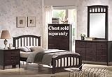 4pc Full Size Bedroom Set with Slat Design in Dark Walnut Finish