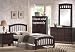 4PC Dark Walnut Finish Bed Set
