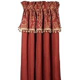 Bacara 20 x 84 Rich Red and Gold Curtain Panel by Jennifer Taylor