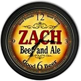Zach 's Beer and Ale Black Cascading Pub Style Wall Clock