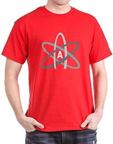CafePress ATHEIST SYMBOL Dark T-Shirt - L Red