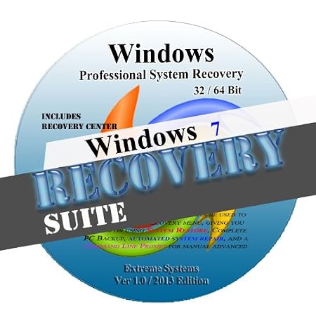 Windows 7 Advanced System Recovery disk Live Boot CD 32/64 bit DVD. (disc is comparable with Home Basic, Home Premium, Business, and Ultimate)