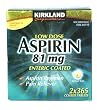 Kirkland Low Dose Aspirin (81mg x 2 x 365 enteric coated tablets)