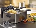 Edelstahl Doppelfritteuse Friteuse Kaltzonentechnik 2x3 Liter
