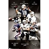 Professionally Framed NFL Play Callers Brees, Petyon Manning, Romo, Brady, Rivers, Eli Manning Sports Poster Print - 22x34 with RichAndFramous Black Wood Frame