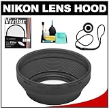 Nikon HR-2 Lens Hood for Nikon 50mm f/1.4 D & 50mm f/1.8 D Nikkor + Filter + Accessory Kit