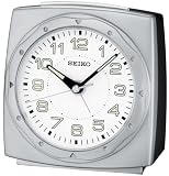 Seiko Bedside Alarm Clock Silver-Tone Metallic Case