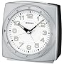 Seiko Bedside Alarm Clock Silver-Tone Metallic Case #QHE039SLH