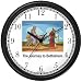 Joseph with Mary on Donkey Journey to Bethleham - Christian Theme Wall Clock by WatchBuddy Timepieces (Black Frame)