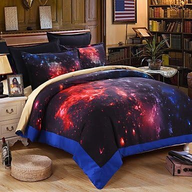 Usw 3D galaxy Bedding Sets Floral Print Duvet Covet Set , queen-pattern , queen-pattern