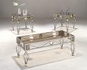 3pcs Beautiful Smoked Glass Top Coffee Table Set