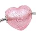 Murano Style Glass Silver Foil Pink Lampwork Large Heart Bead Fits Pandora 25mm (1)