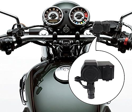 ZhiZhu® 5V 1A USB 12V Cigar Lighter Motorcycle Handle Bar Clamp Charger Waterproof Power Port Socket Set for Smart Phones