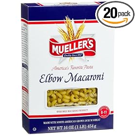 Mueller's Elbow Macaroni, 16-Ounce Boxes (Pack of 20)