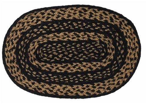 Country Style Black Tan Jute Placemat 12x18