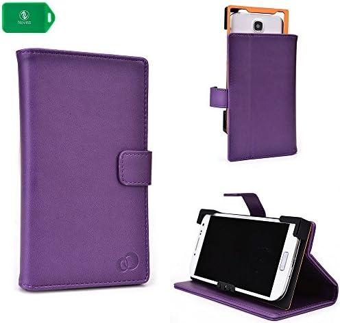 PURPLE | PU LEATHER UNIVERSAL PHONE HOLDER WITH STAND| FITS Straight Talk L38C LG Optimus Dynamic
