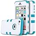 ULAK iPhone 5C Case, 3in1 Anti Slip iPhone 5C Case Hybrid with Soft Flexible Inner Silicone Skin Protective Case Cover for Apple iPhone 5C Blue + White