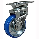 ナンシン 産業用キャスター ウレタン(ベアリング入り) ストッパー付き 100mm STM-100 VU W-3