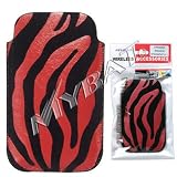 High Quality Black and Red Stripes Tiger Skin Animal Design Vertical Stylish Carry Case Pouch for Apple iPhone 3G